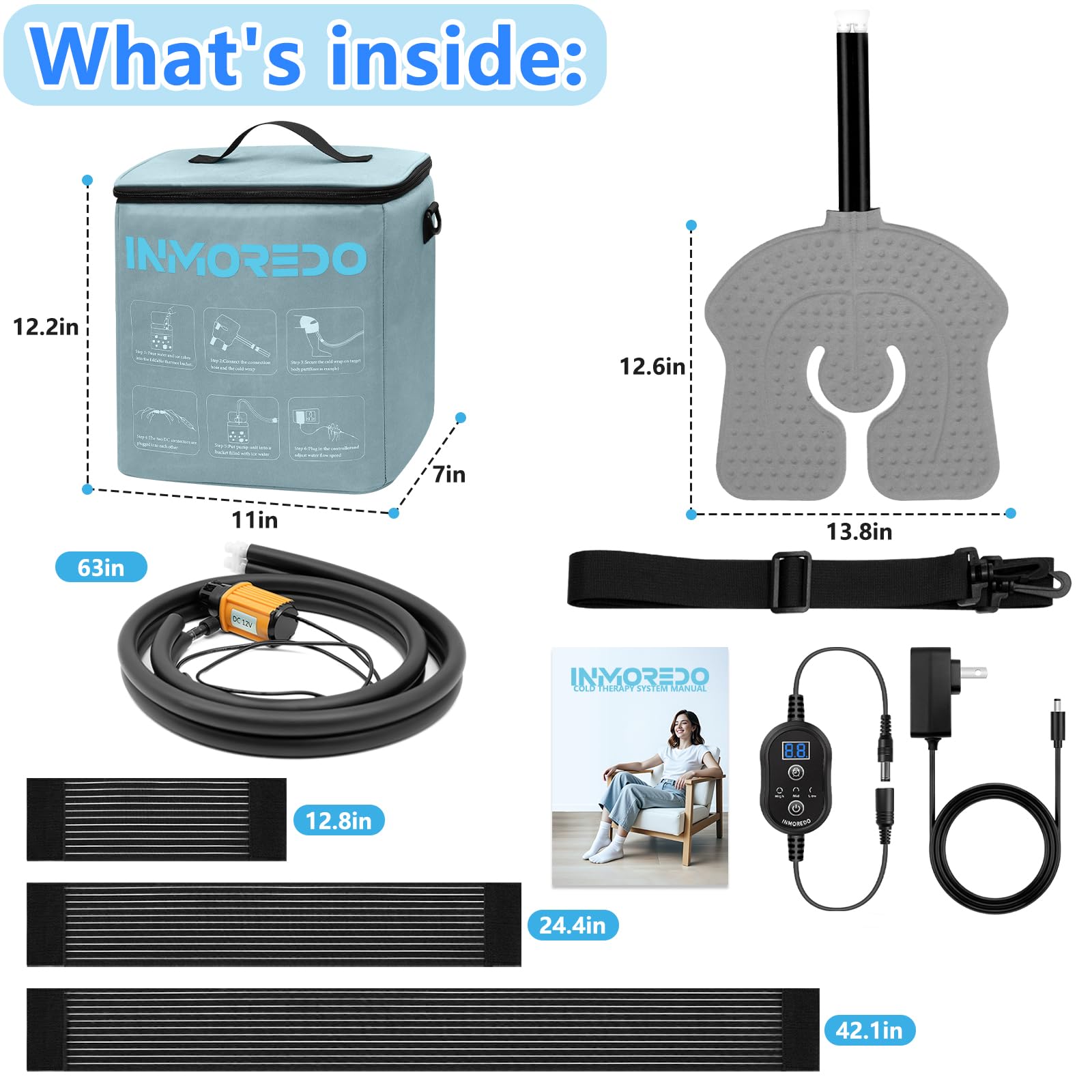Inmoredo cold therapy machine home setup scene shows easy setup and extended relief.