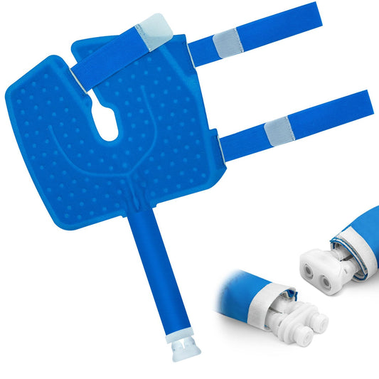 Inmoredo knee-therapy-pad-full-coverage demonstrates full knee coverage for targeted cooling.