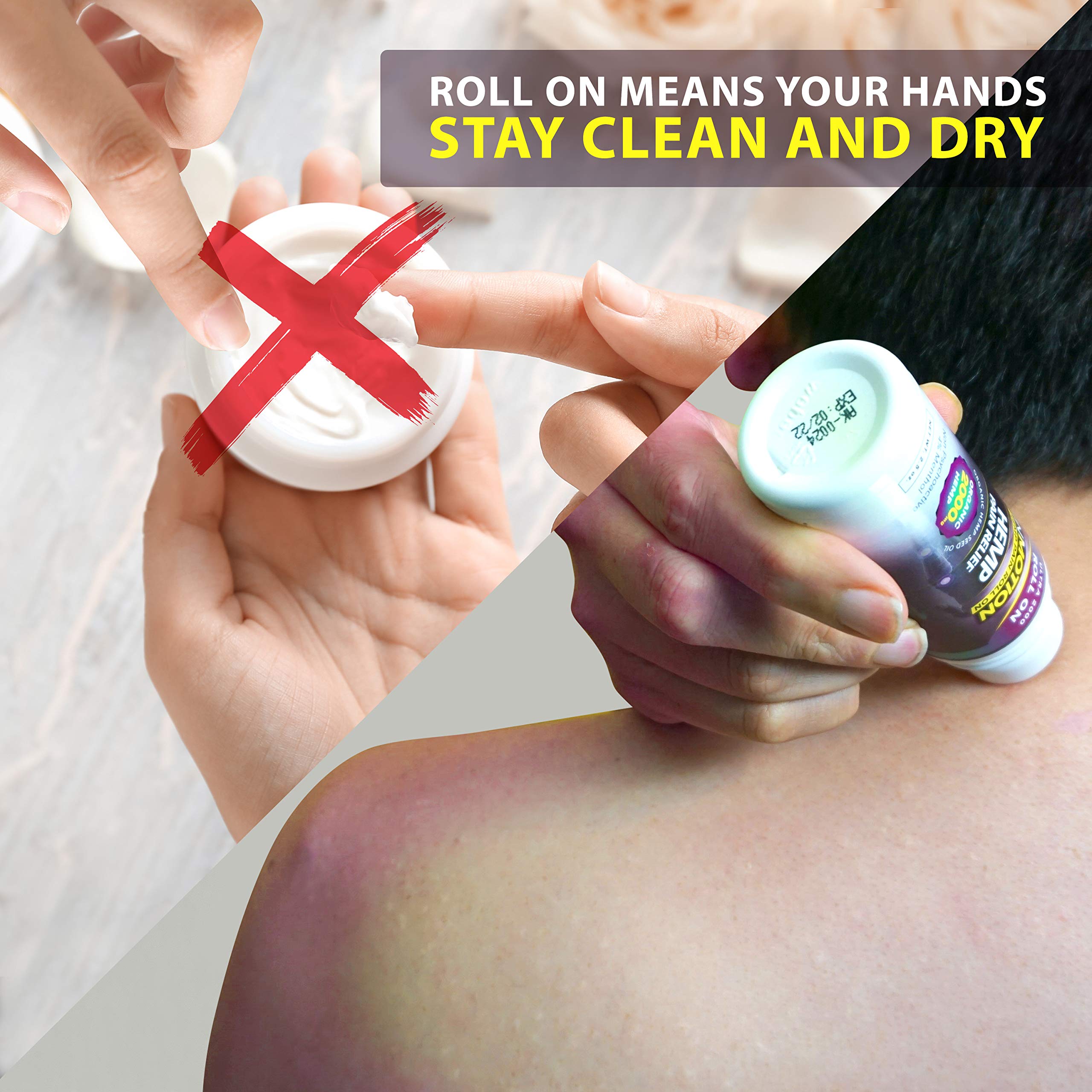 Athlete applying InMotion Hemp Roll On to knee after training