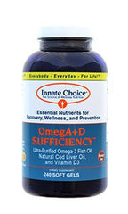 Innate Choice Omega D lemon capsules for daily omega-3 and vitamin D3 support.