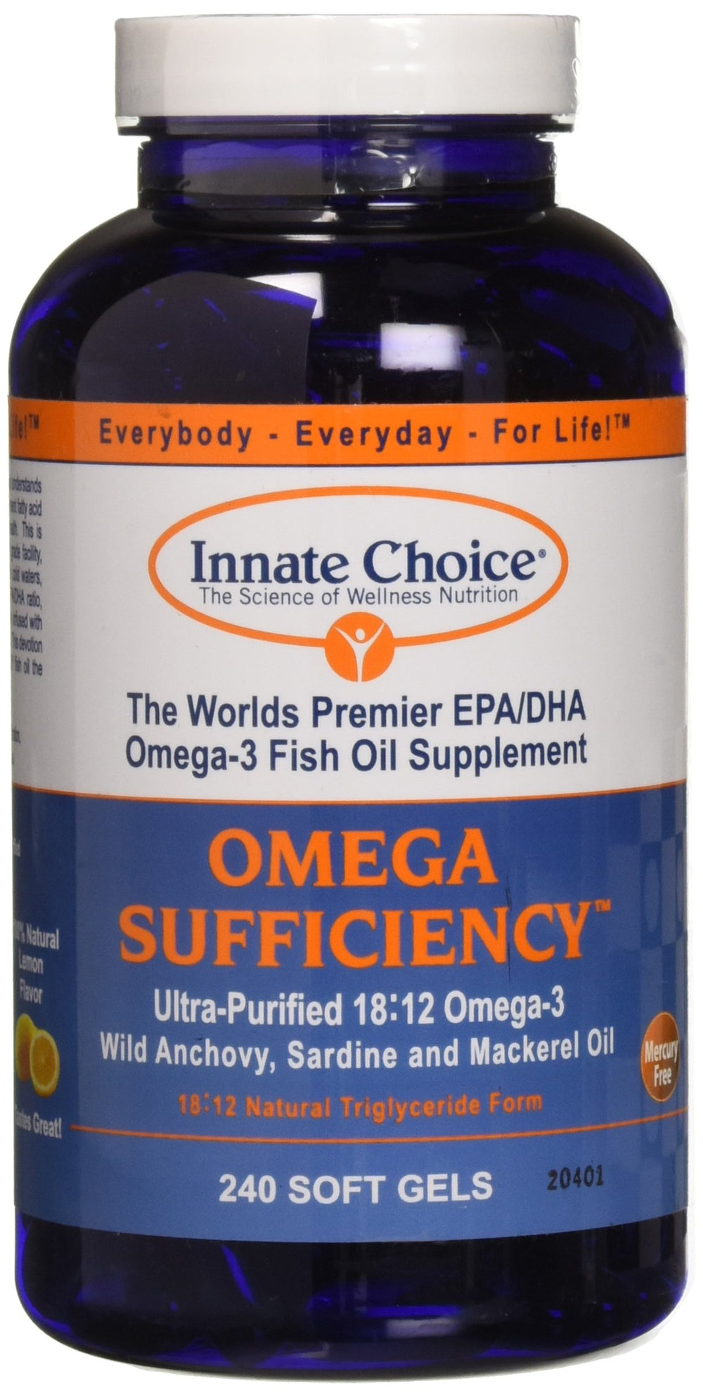 Innate Choice Omega Sufficiency Lemon capsules front view for daily omega-3 support