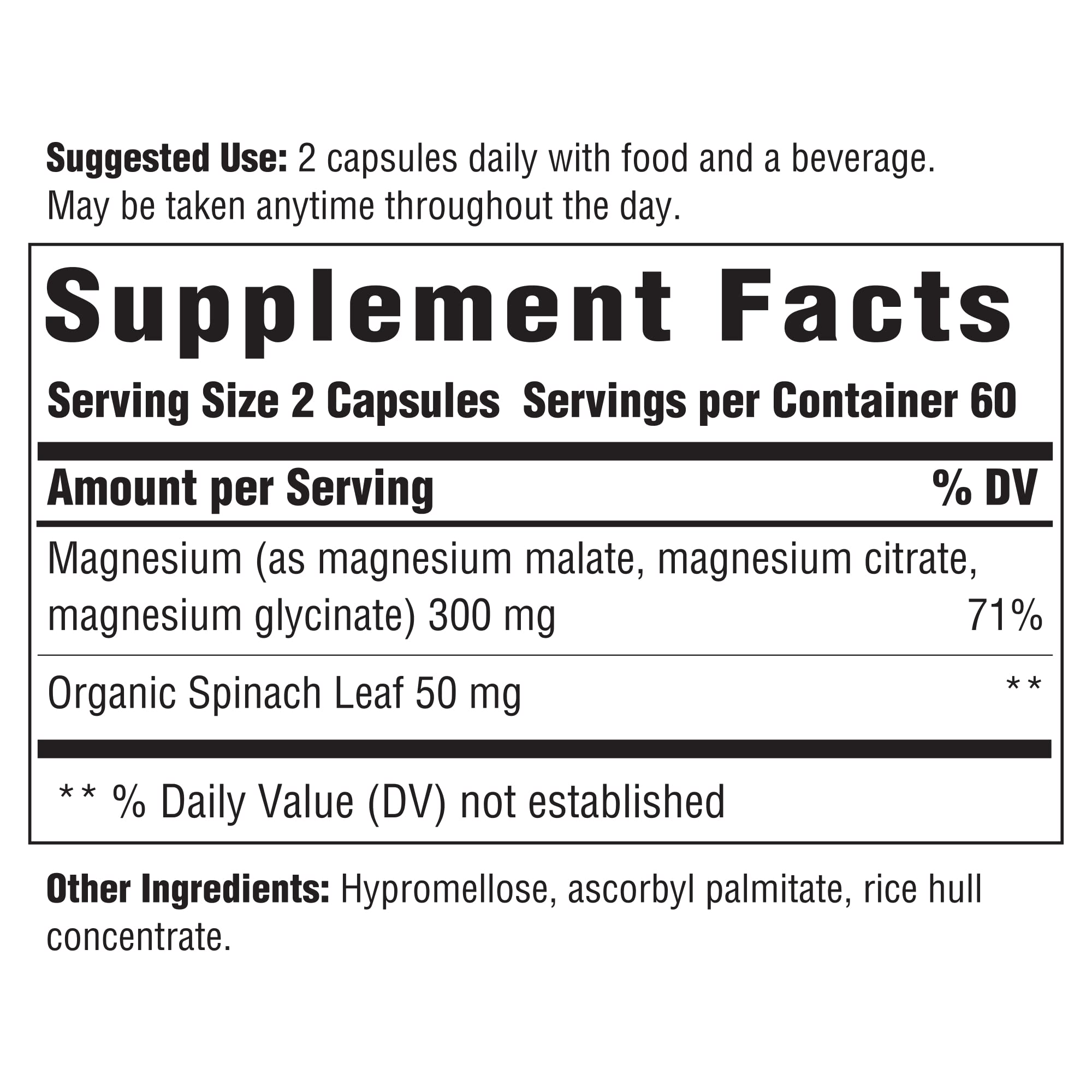 INNATE Magnesium bottle side angle highlighting label and forms for absorption.