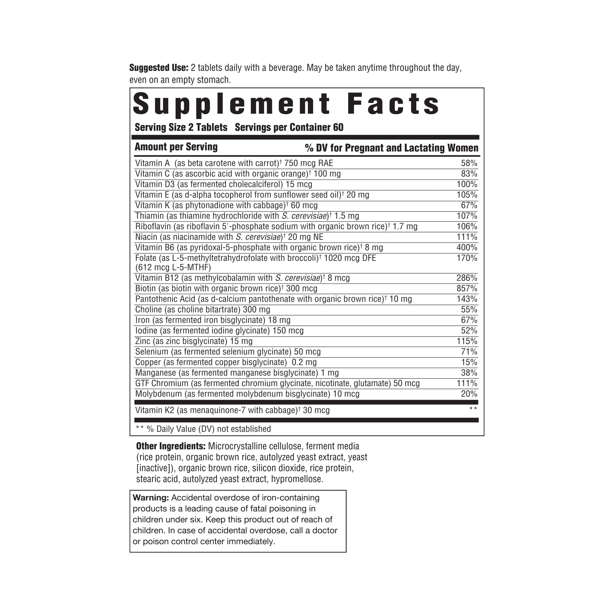 Innate Response Formulas Baby & Me bottle top view highlighting prenatal support.