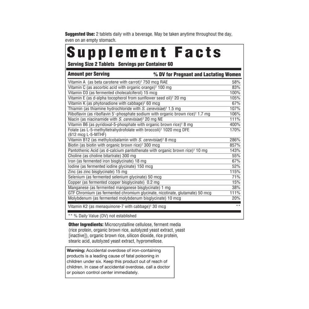 Innate Response Formulas Baby & Me bottle top view highlighting prenatal support.