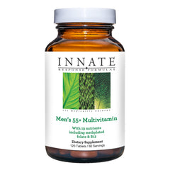 Innate Response Formulas Men's 55+ Multivitamin bottle, two daily tablets for energy support and immune function.