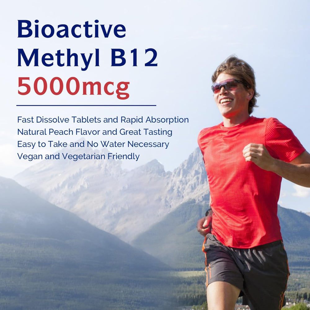 Innate Vitality peach-flavored B12 tablet with natural methylcobalamin