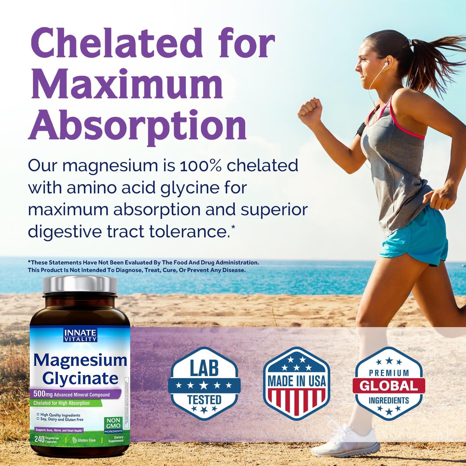 Made in USA facility badge for Innate Vitality Magnesium Glycinate