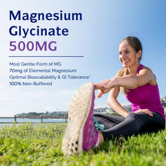 Innate Vitality Magnesium Glycinate 500mg two-pack outer box emphasizing USA-made quality