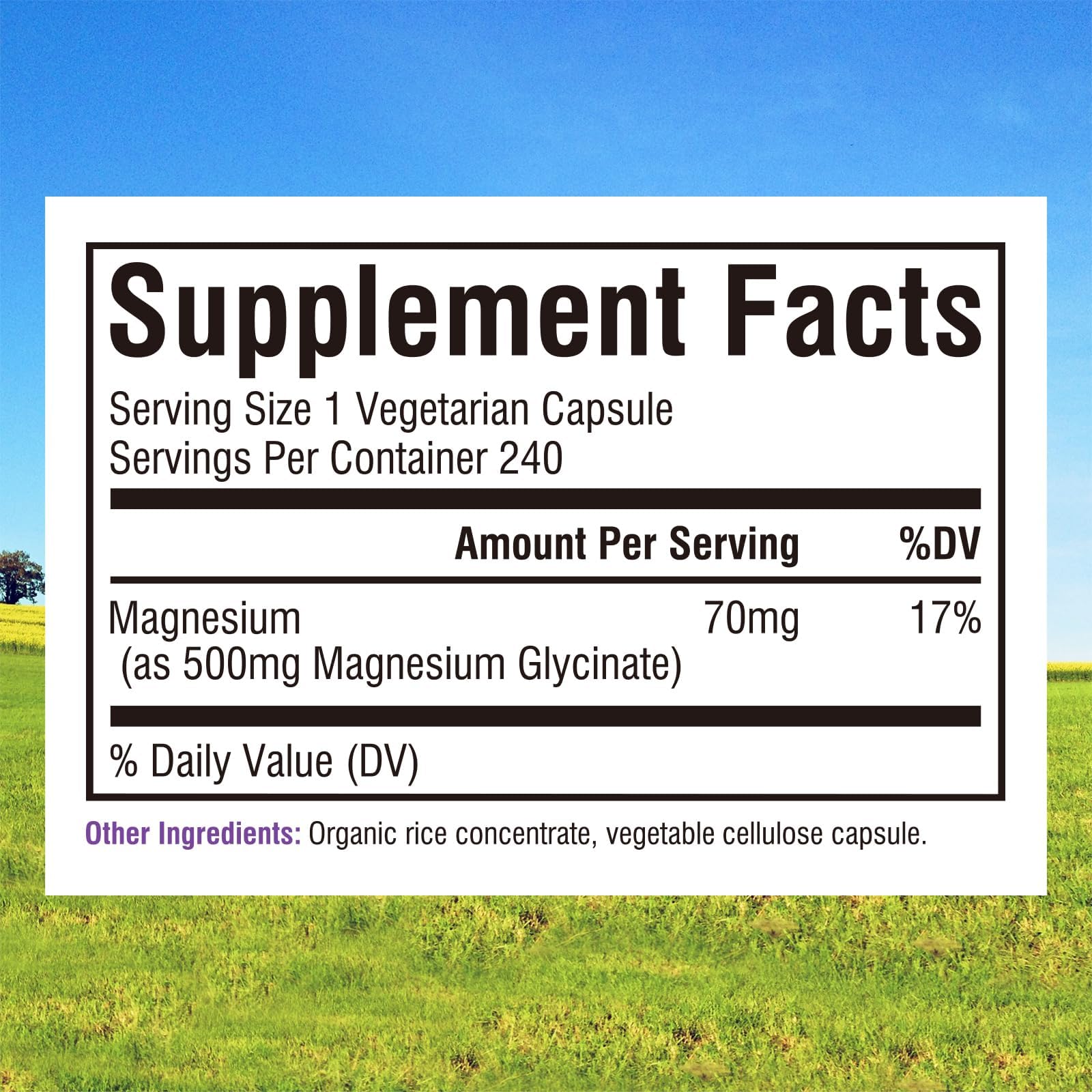 Close-up of Innate Vitality Magnesium Glycinate capsules showing small easy-to-swallow form