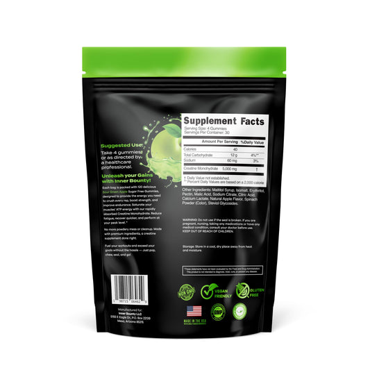 Inner Bounty creatine gummies close-up showing chewy texture for effective snacking