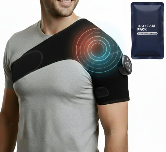 INNERZEN shoulder wrap with heat and vibration for targeted comfort.