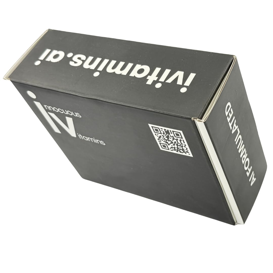 Eco-friendly aluminum packaging from Innocuous Vitamins for sustainable storage.