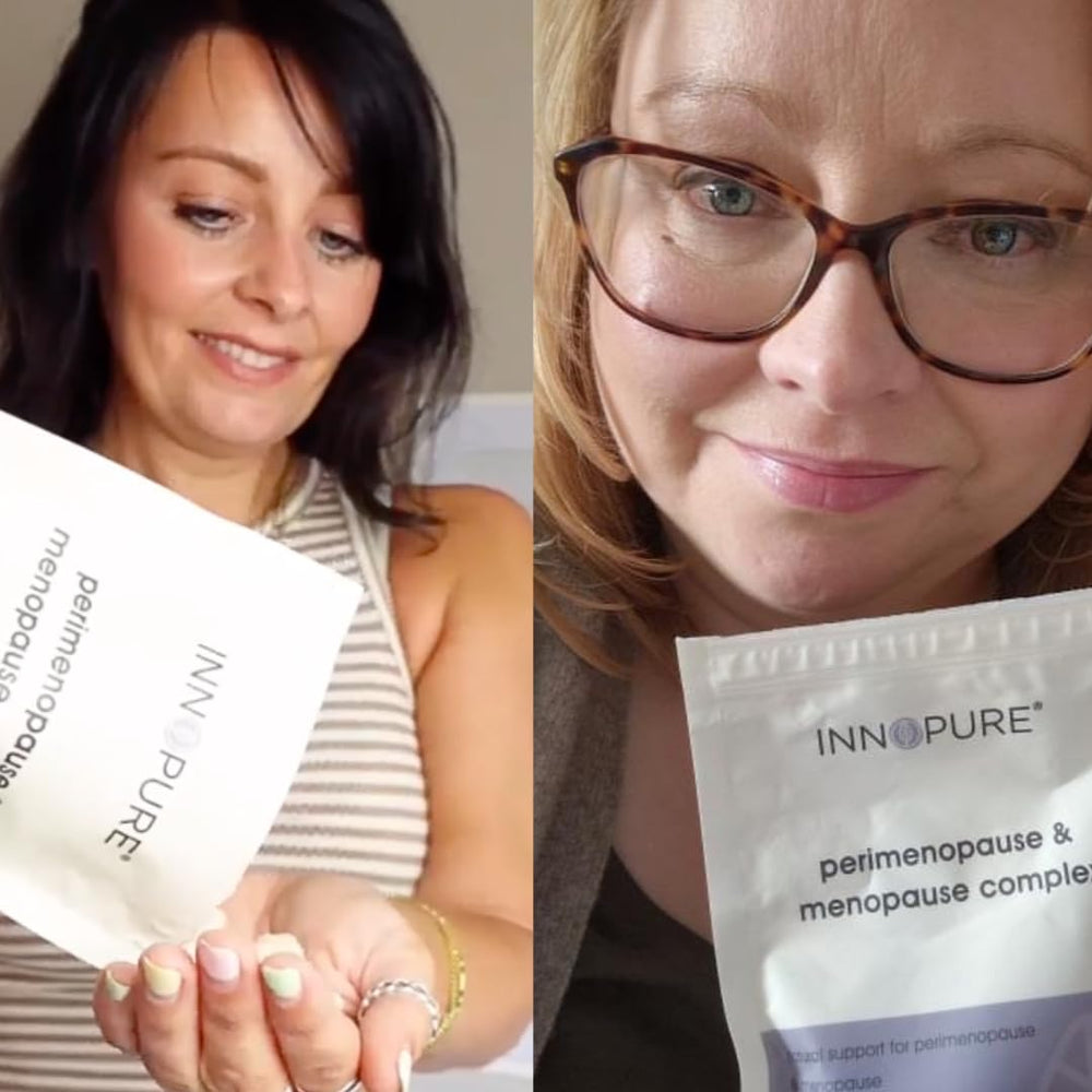 INNOPURE Perimenopause lavender essence bottle suggesting calming routines.