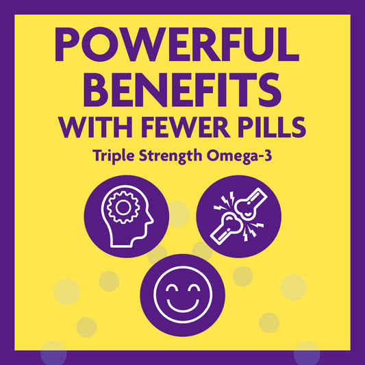 InnovixLabs Omega-3 softgels closeup emphasize burpless, smooth swallowing.