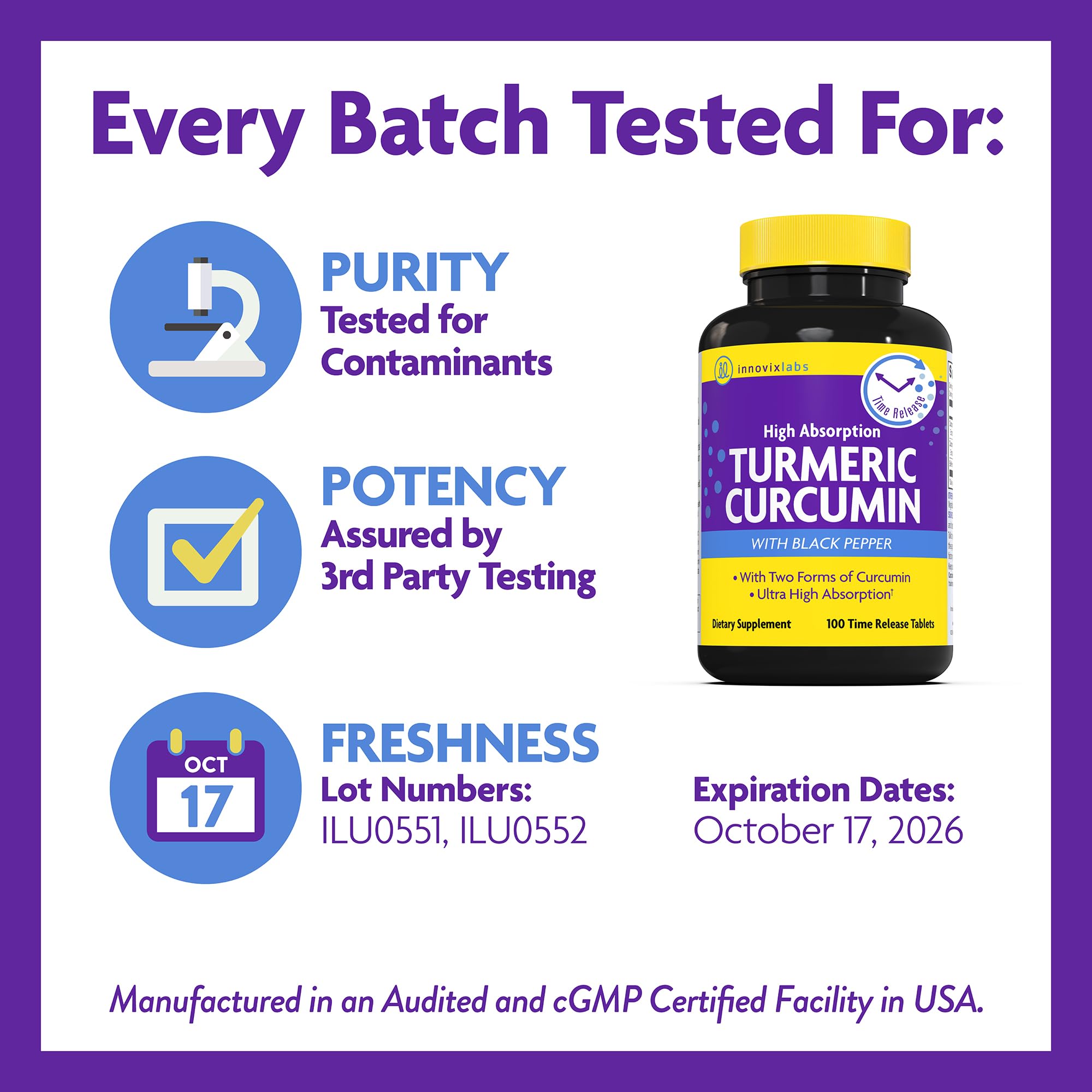 InnovixLabs vegetarian turmeric capsules image suggesting plant-based dietary supplement.