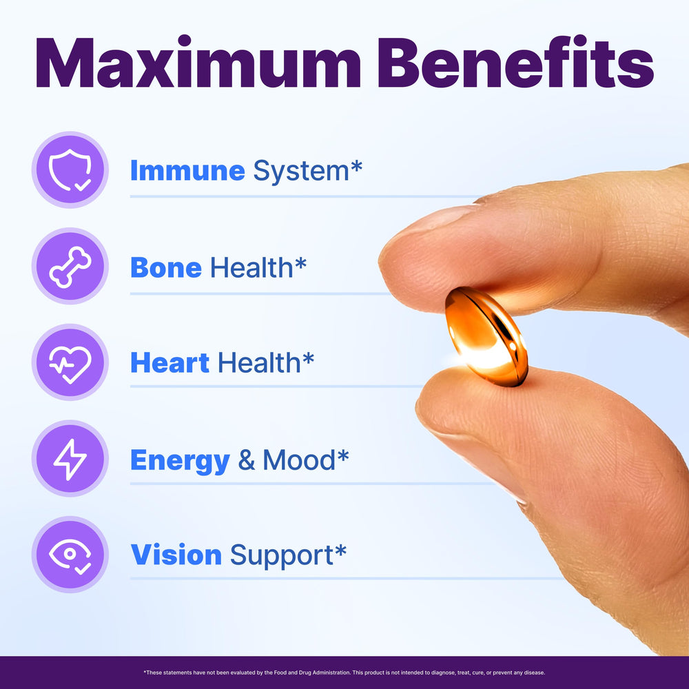 InnovixLabs Vitamin D3 K2 bottle side highlights easy-to-swallow softgels for daily use.