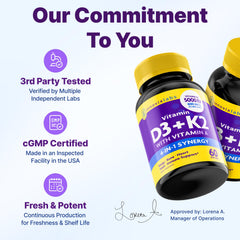 InnovixLabs Vitamin D3 K2 label details emphasize bioactive MK4 and MK7.