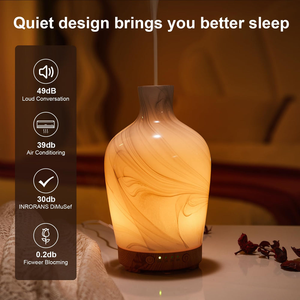 Inrorans Classic Vase diffuser showing intermittent mist mode for gentle diffusion