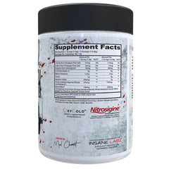 Insane Labz Bloodbath label close up with nitric oxide formula