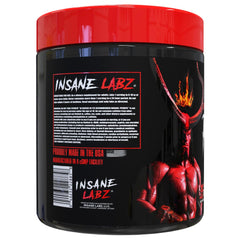 Insane Labz Hellboy Edition tub label highlights ingredients for informed use.