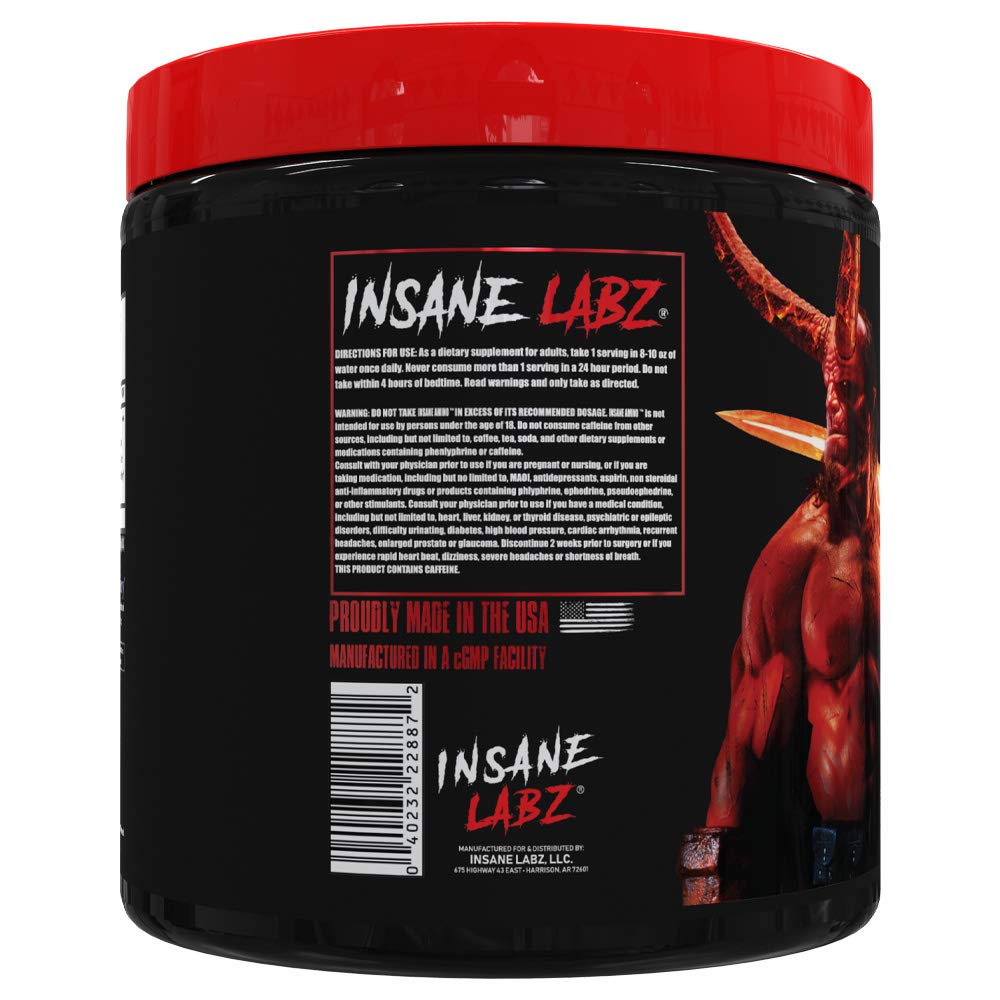 Scoop of Insane Amino Hellboy Edition blue raspberry showing precise dosing during training.