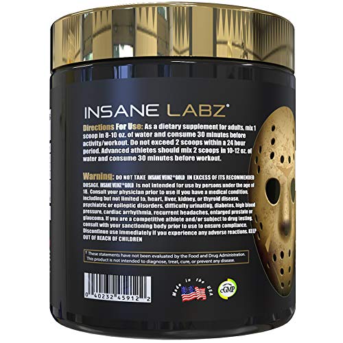 Insane Veinz Gold scoop and dispense for easy pre-workout serving