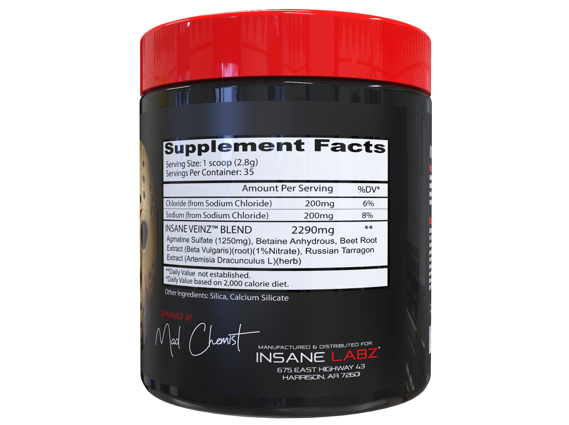 Insane Labz Insane Veinz unflavored scoop demonstrates simple dosing.