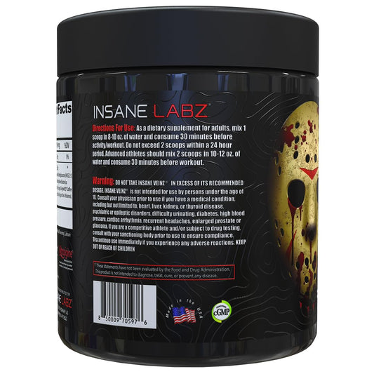 Insane Labz Insane Veinz Xtreme pour illustrating rapid mix for intense training sessions