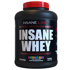 Insane Labz Insane Whey Birthday Cake bottle ready for post-workout protein fueling
