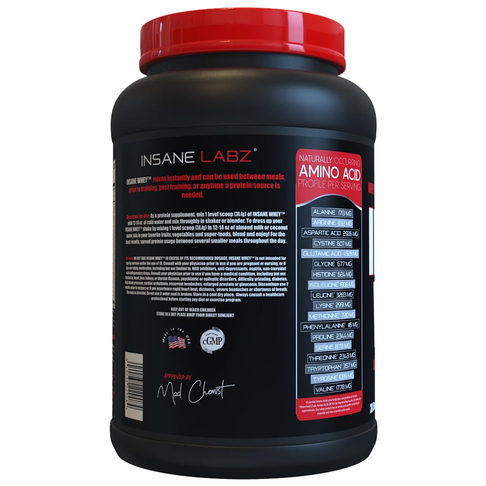 Insane Labz Whey shake glass illustrating convenient daily protein fueling.
