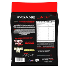 Insane Labz Insane Whey nutrition label close-up for meal planning.
