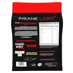 Insane Labz Insane Whey vanilla glass shows a creamy shake for meal-friendly protein.