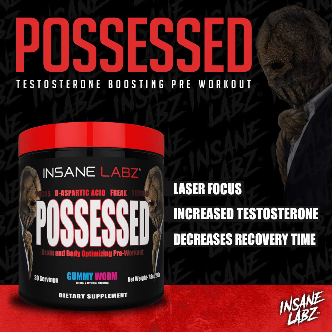 Insane Labz Possessed Gummy Worm flavor visuals implying enjoyable flavor with endurance support.