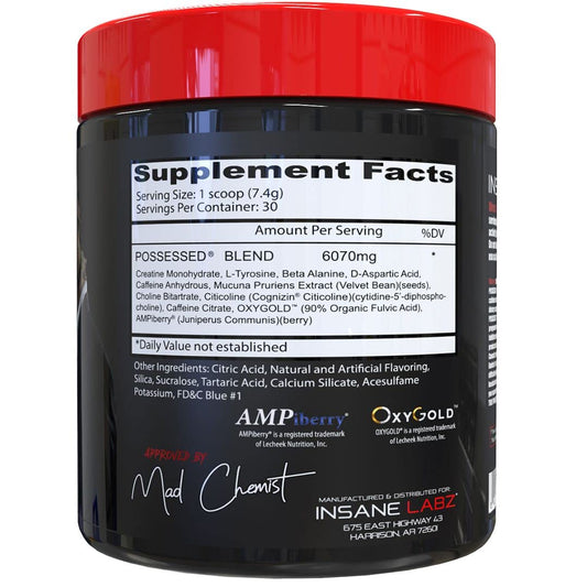 Image of Insane Labz Possessed scoop for convenient servings during workouts.