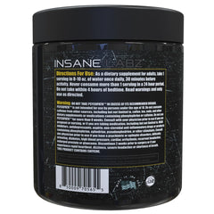 Insane Labz Psychopath label detail showcases key ingredients for endurance support
