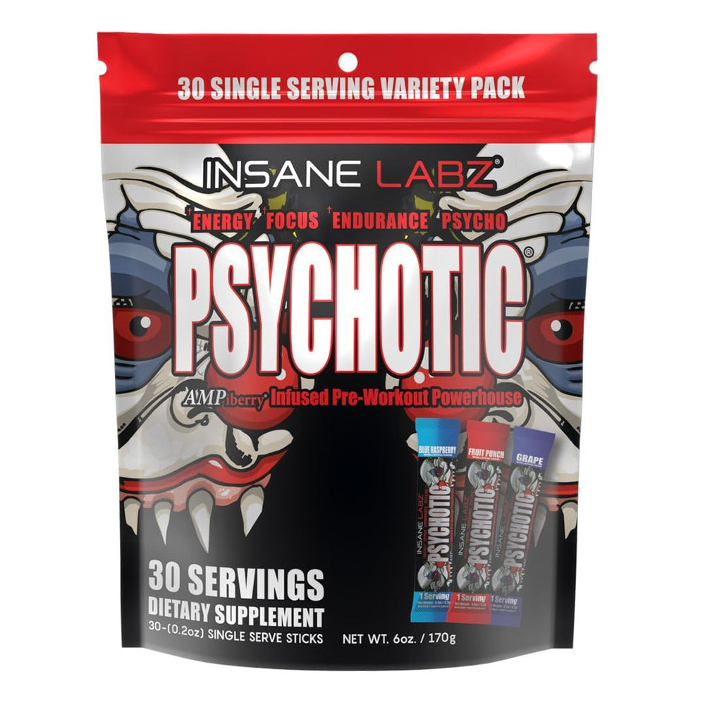 Insane Labz Psychotic energy bottle delivering long-lasting workout energy