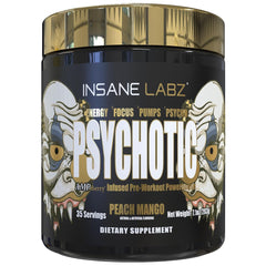 Insane Labz Psychotic Gold bottle showing high-energy pre-workout boost