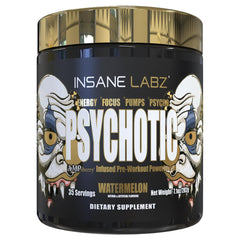 Insane Labz Psychotic Gold energy-boost image suggests intense training focus.