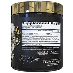 Psychotic Gold label closeup showing Cherry Bomb flavor and formula