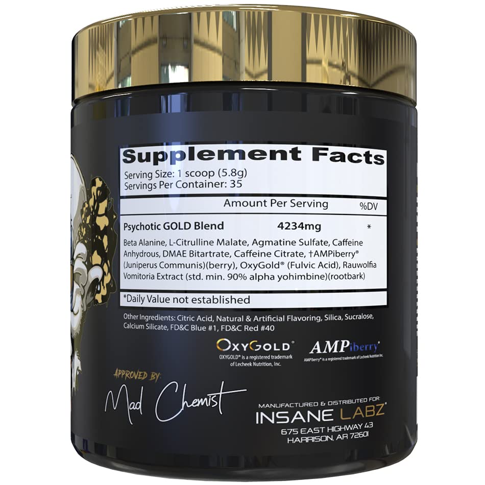 Powder form of Psychotic Gold ready to mix in water
