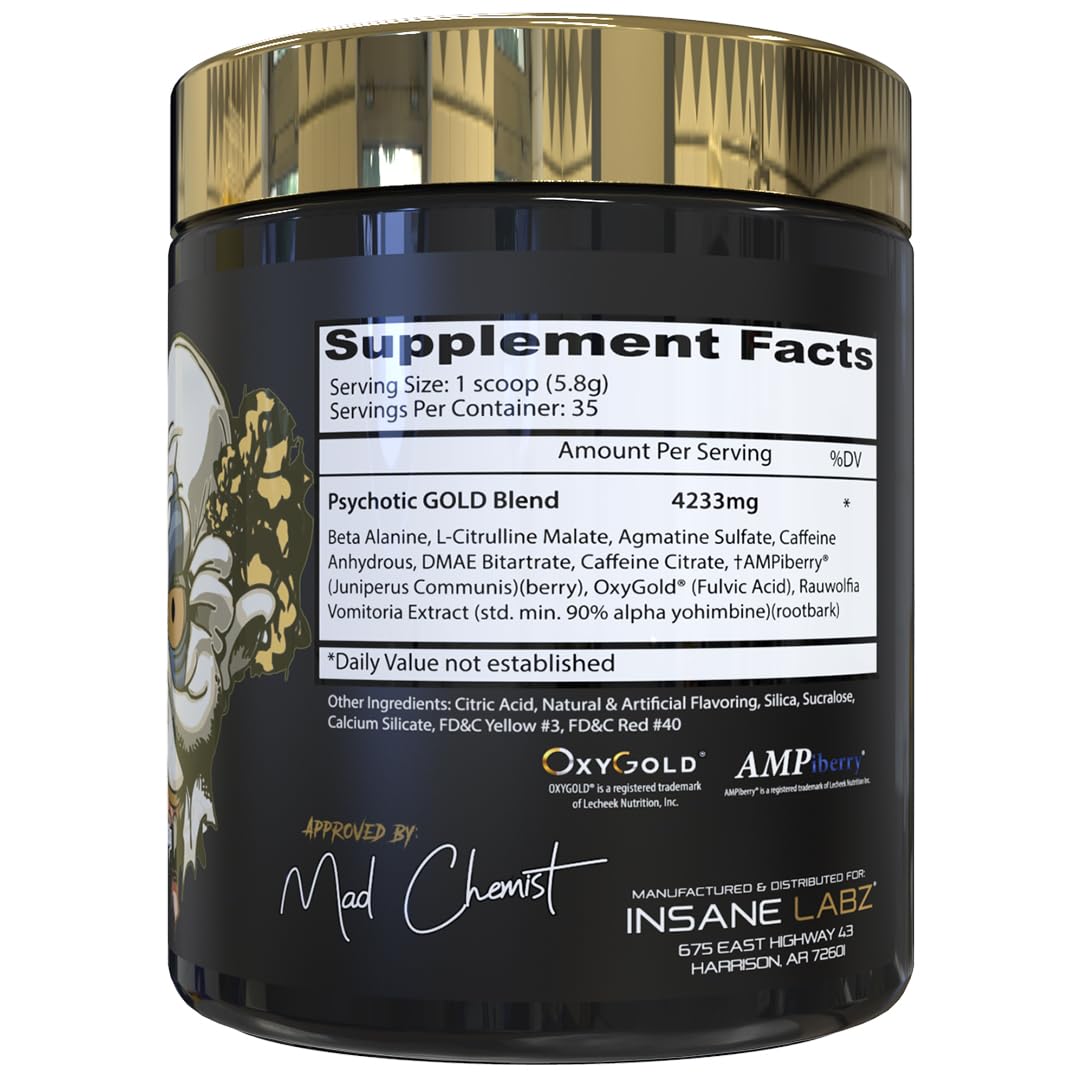 Insane Labz Psychotic Gold scoop highlights rapid mix and powerful energy