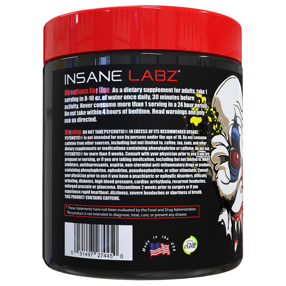 Insane Labz Psychotic scoop, precise dosing to fuel focus and endurance without jitters.