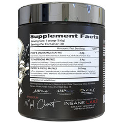 Insane Labz Psychotic Test AMPitest and DMAE visible for focused training