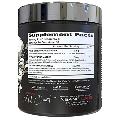 Insane Labz Psychotic Test jar front with bold branding for high-stim performance.