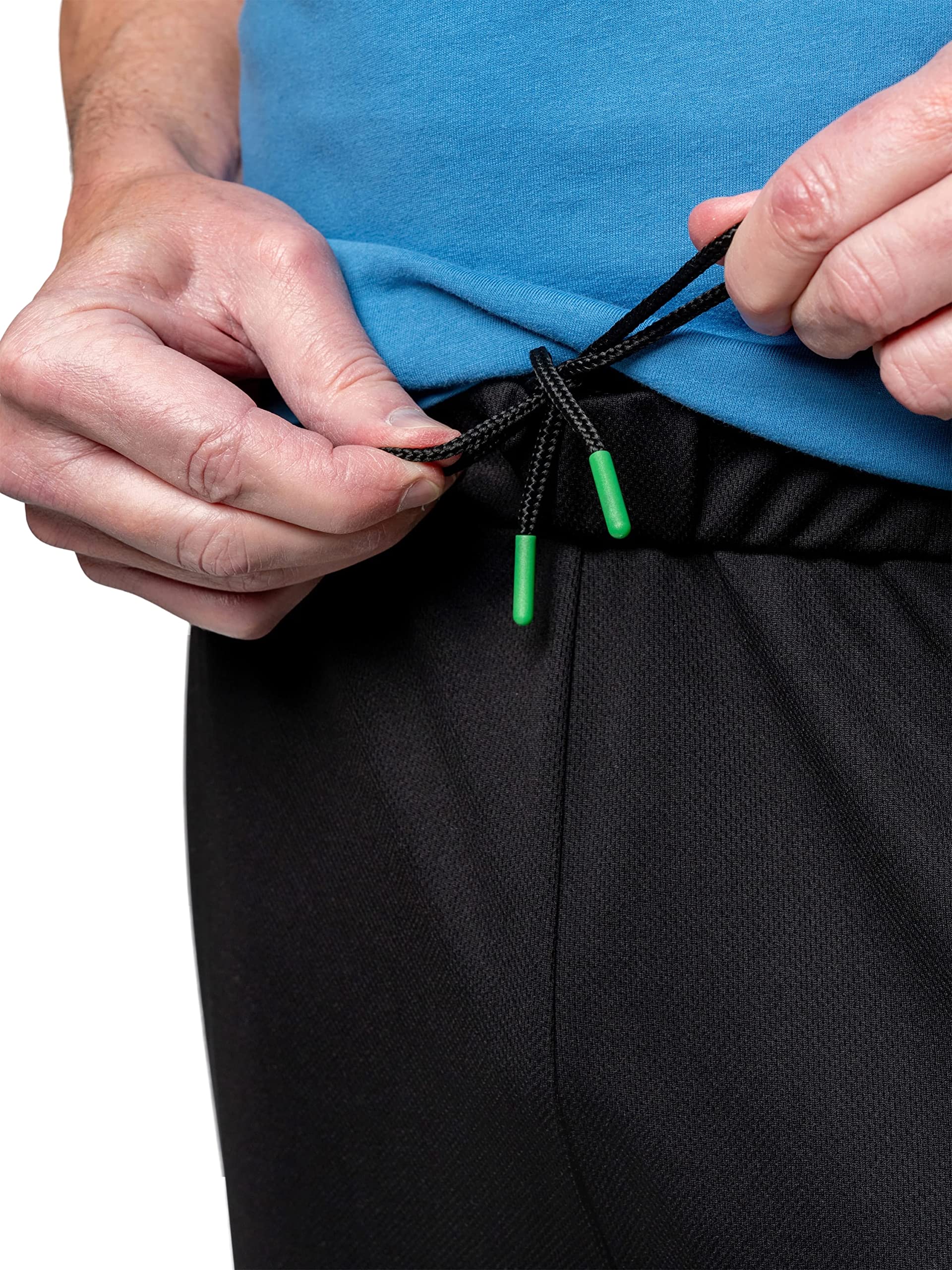 Insect Shield pant waistband demonstrates secure fit for active wear.