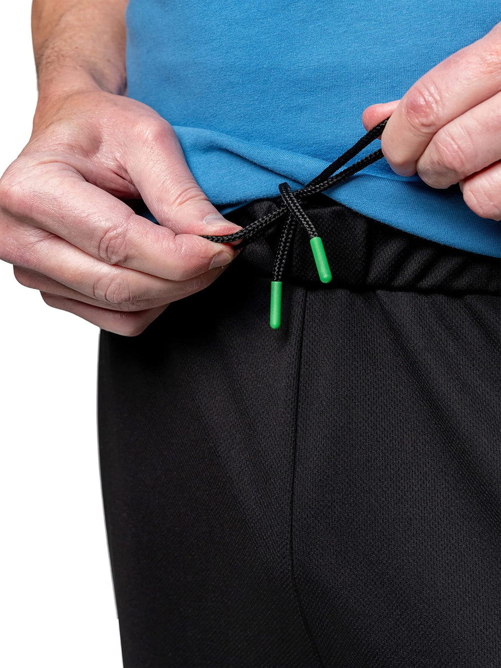 Insect Shield pant waistband demonstrates secure fit for active wear.