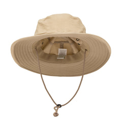Insect Shield men's standard brim hat front view in tan with repellent protection