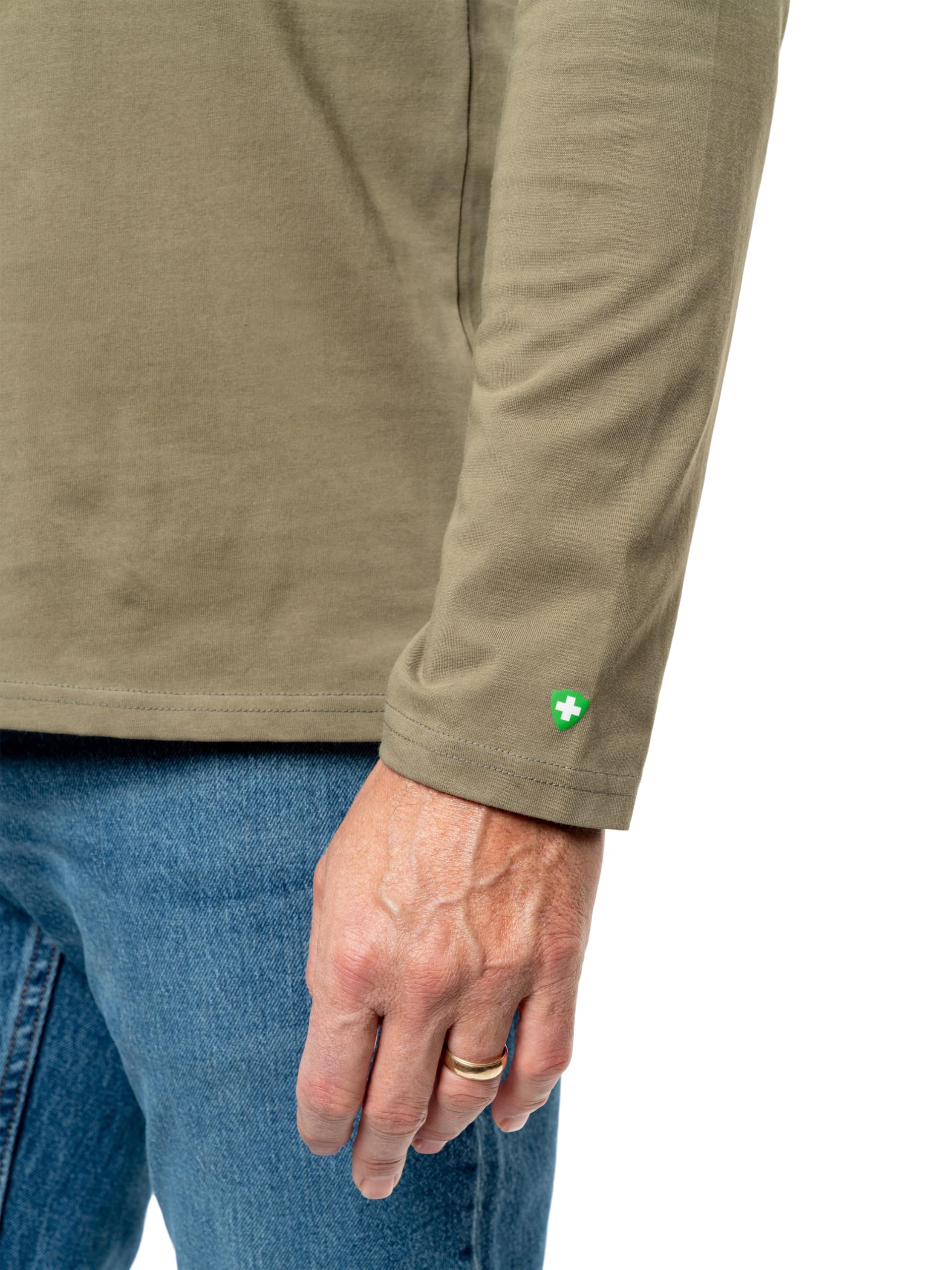 Insect Shield shirt front pocket detail for essentials during outdoor use.