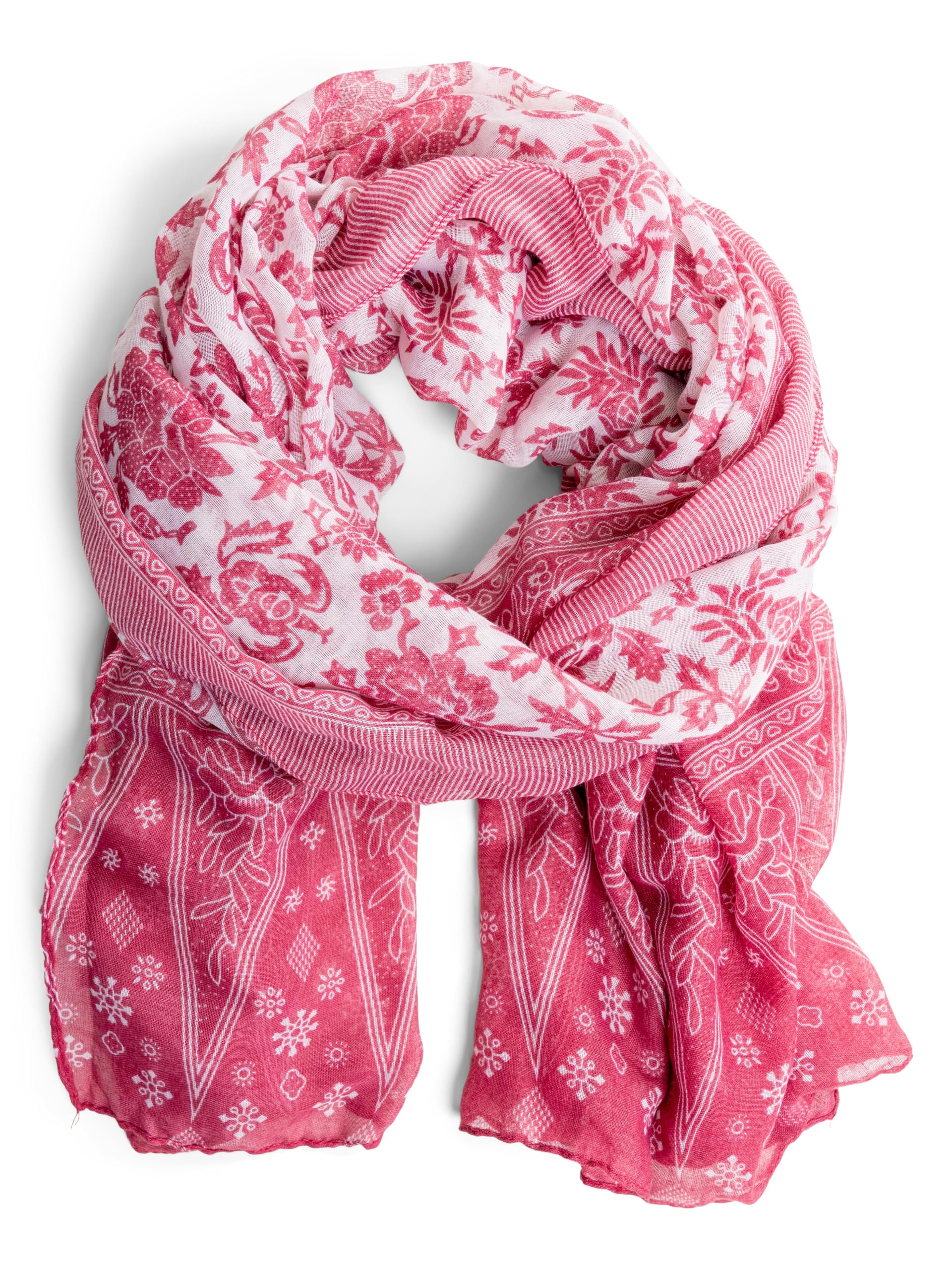 Insect Shield versatile wrap dusty rose worn as neck scarf for outdoor protection