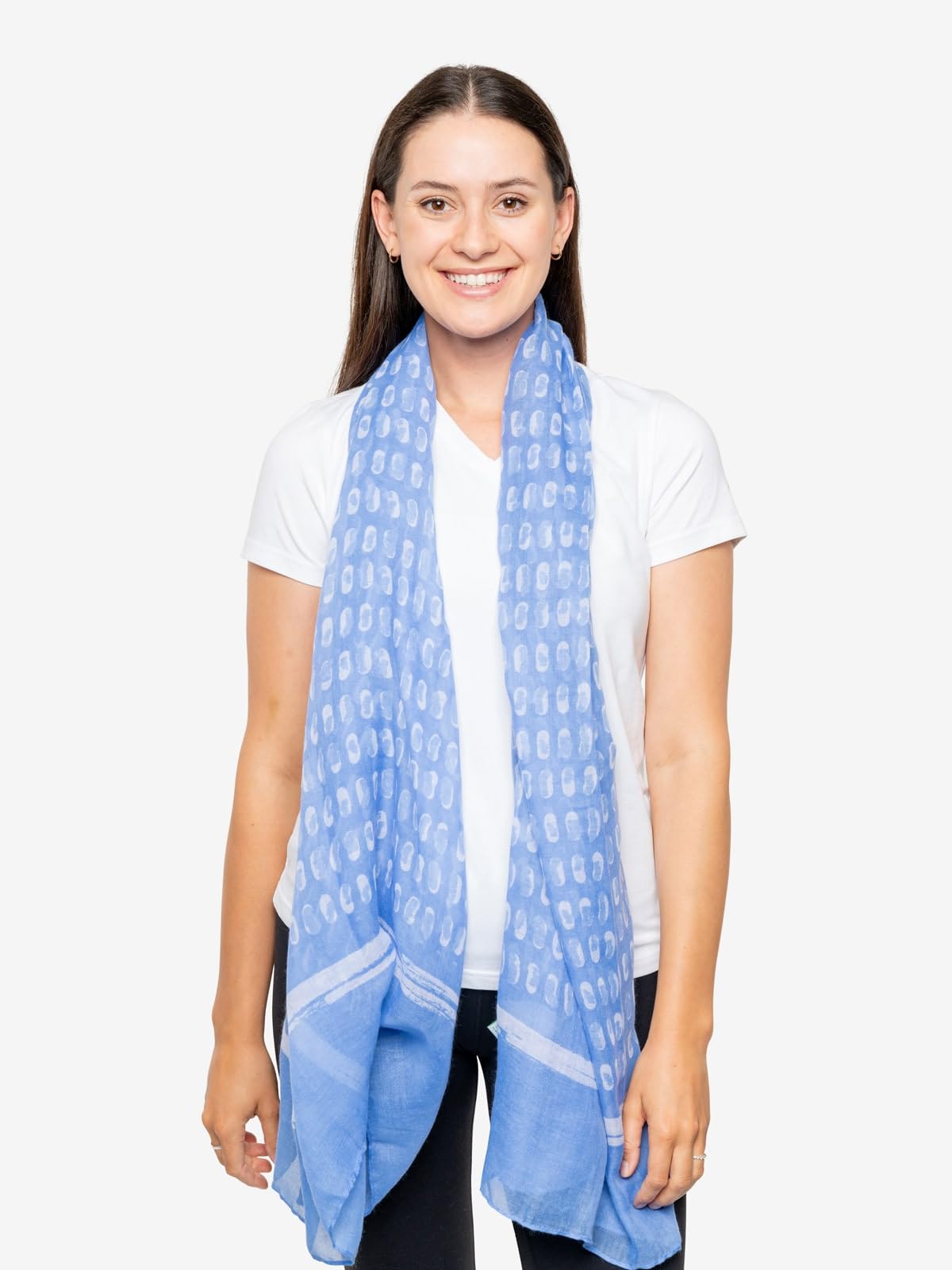 Insect Shield Willow Wrap worn around shoulders for versatile style and bug protection.